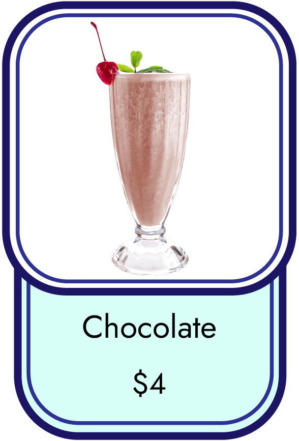 Chocolate shake $4
